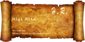 Higl Rita névjegykártya